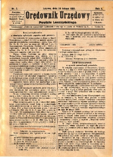 Orędownik Urzędowy Powiatu Leszczyńskiego 1929.02.16 R.10 Nr 7