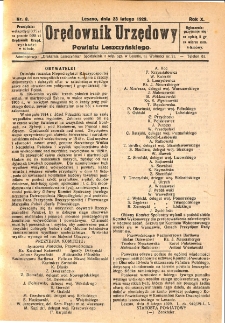 Orędownik Urzędowy Powiatu Leszczyńskiego 1929.02.23 R.10 Nr 8