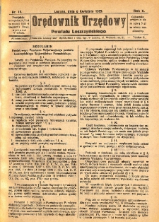 Orędownik Urzędowy Powiatu Leszczyńskiego 1929.04.06 R.10 Nr 15