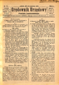 Orędownik Urzędowy Powiatu Leszczyńskiego 1929.04.20 R.10 Nr 17