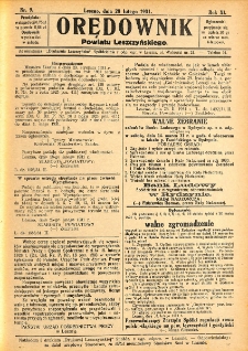 Orędownik Powiatu Leszczyńskiego 1931.02.28 R.11 Nr 9