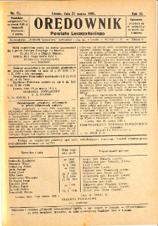 Orędownik Powiatu Leszczyńskiego 1931.03.21 R.11 Nr 11