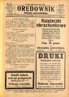 Orędownik Powiatu Leszczyńskiego 1931.06.13 R.11 Nr 21