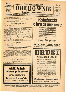 Orędownik Powiatu Leszczyńskiego 1931.06.27 R.11 Nr 23