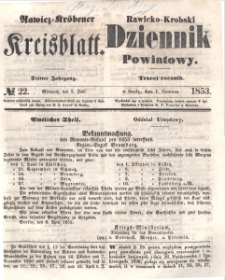 Rawicko-Krobski Dziennik Powiatowy. 1853.06.01 R. 3 Nr 22
