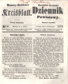 Rawicko-Krobski Dziennik Powiatowy. 1853.10.05 R. 3 Nr 40