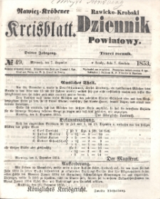 Rawicko-Krobski Dziennik Powiatowy. 1853.12.07 R. 3 Nr 49