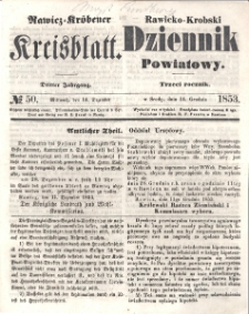 Rawicko-Krobski Dziennik Powiatowy. 1853.12.14 R. 3 Nr 50