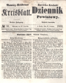 Rawicko-Krobski Dziennik Powiatowy. 1853.12.21 R. 3 Nr 51