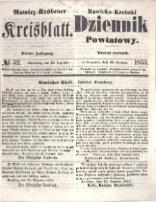 Rawicko-Krobski Dziennik Powiatowy. 1853.12.29 R. 3 Nr 52
