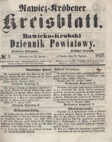 Rawicko-Krobski Dziennik Powiatowy. 1857.01.21 R. 7 Nr 3