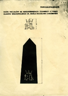 Wz&oacute;r inicjału na naramiennikach żołnierzy 17 Pułku Ułan&oacute;w im. Kr&oacute;la Bolesława Chrobrego, 1939 r.