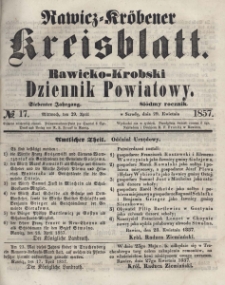 Rawicko-Krobski Dziennik Powiatowy. 1857.04.29 R. 7 Nr 17