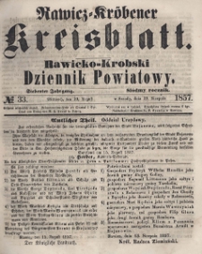 Rawicko-Krobski Dziennik Powiatowy. 1857.08.19 R. 7 Nr 33