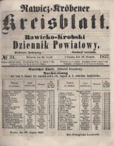 Rawicko-Krobski Dziennik Powiatowy. 1857.08.26 R. 7 Nr 34