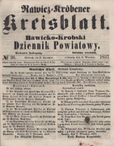 Rawicko-Krobski Dziennik Powiatowy. 1857.09.09 R. 7 Nr 36