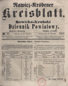 Rawicko-Krobski Dziennik Powiatowy. 1857.09.16 R. 7 Nr 37