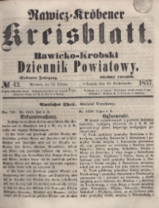 Rawicko-Krobski Dziennik Powiatowy. 1857.10.21 R. 7 Nr 42