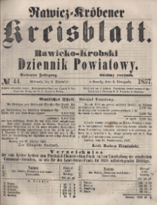 Rawicko-Krobski Dziennik Powiatowy. 1857.11.04 R. 7 Nr 44