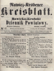 Rawicko-Krobski Dziennik Powiatowy. 1857.11.25 R. 7 Nr 47