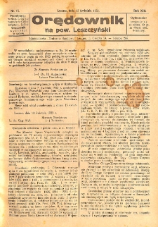 Orędownik na powiat Leszczyński 1933.04.15 R.13 Nr 15