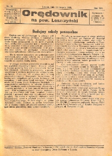 Orędownik na powiat Leszczyński 1933.08.12 R.13 Nr 32