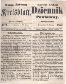 Rawicko-Krobski Dziennik Powiatowy. 1852.01.14 R. 2 Nr 2