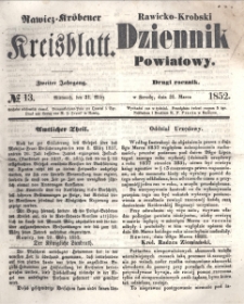Rawicko-Krobski Dziennik Powiatowy. 1852.03.31 R. 2 Nr 13