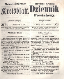 Rawicko-Krobski Dziennik Powiatowy. 1852.04.07 R. 2 Nr 14