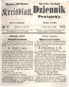 Rawicko-Krobski Dziennik Powiatowy. 1852.05.26 R. 2 Nr 21
