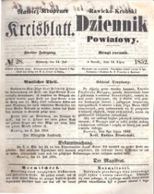 Rawicko-Krobski Dziennik Powiatowy. 1852.07.14 R. 2 Nr 28