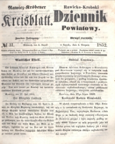 Rawicko-Krobski Dziennik Powiatowy. 1852.08.04 R. 2 Nr 31
