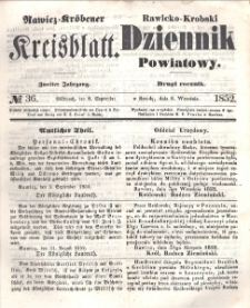 Rawicko-Krobski Dziennik Powiatowy. 1852.09.08 R. 2 Nr 36