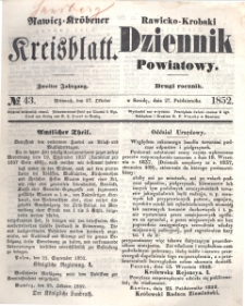 Rawicko-Krobski Dziennik Powiatowy. 1852.10.27 R. 2 Nr 43