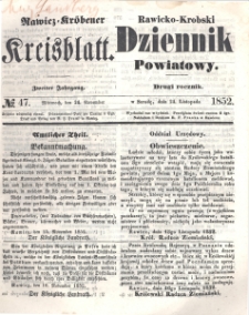 Rawicko-Krobski Dziennik Powiatowy. 1852.11.24 R. 2 Nr 47