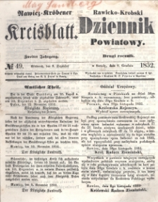 Rawicko-Krobski Dziennik Powiatowy. 1852.12.08 R. 2 Nr 49