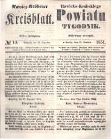 Rawicko-Krobskiego Powiatu Tygodnik. 1851.12.31 R. 1 Nr 10