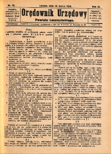 Orędownik Urzędowy Powiatu Leszczyńskiego 1928.03.10 R.9 Nr 10