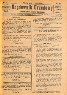 Orędownik Urzędowy Powiatu Leszczyńskiego 1928.05.26 R.9 Nr 22