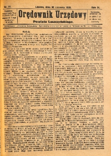 Orędownik Urzędowy Powiatu Leszczyńskiego 1928.06.30 R.9 Nr 27
