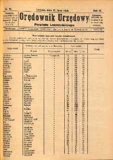 Orędownik Urzędowy Powiatu Leszczyńskiego 1928.07.21 R.9 Nr 30