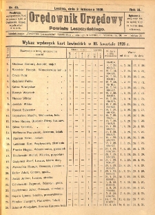 Orędownik Urzędowy Powiatu Leszczyńskiego 1928.11.03 R.9 Nr 45