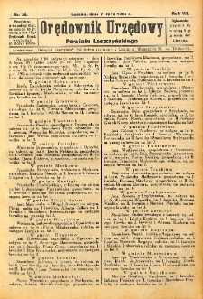 Orędownik Urzędowy Powiatu Leszczyńskiego 1926.08.07 R.7 Nr 36