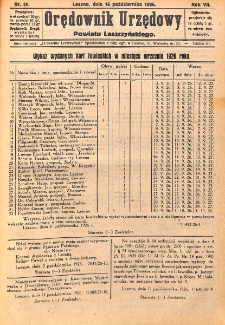Orędownik Urzędowy Powiatu Leszczyńskiego 1926.10.16 R.7 Nr 50