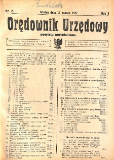 Orędownik Urzędowy Powiatu Gostyńskiego 1927.03.12 R.9 Nr 21
