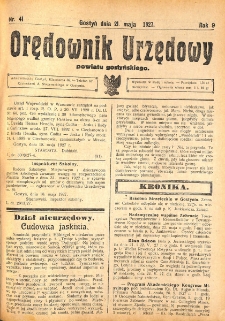 Orędownik Urzędowy Powiatu Gostyńskiego 1927.05.21 R.9 Nr 41