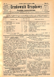 Orędownik Urzędowy Powiatu Leszczyńskiego 1929.03.16 R.10 Nr 11