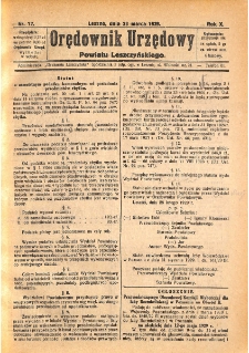 Orędownik Urzędowy Powiatu Leszczyńskiego 1929.03.23 R.10 Nr 12