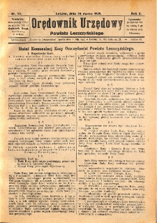 Orędownik Urzędowy Powiatu Leszczyńskiego 1929.03.26 R.10 Nr 13